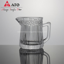 Vertical stripe with pointed mouth with tea glass tea cup with handle